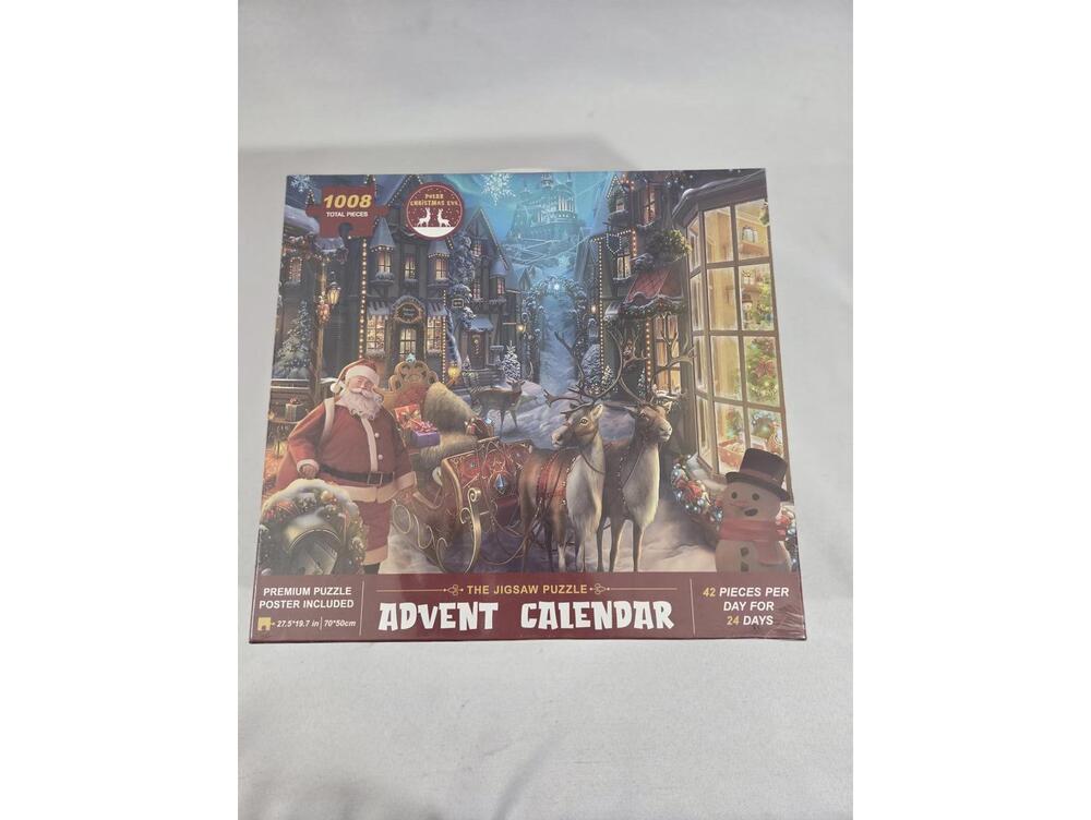 NEW Sealed 1008 Piece Christmas Advent Calendar Puzzle Santa Reindeer 24 Day